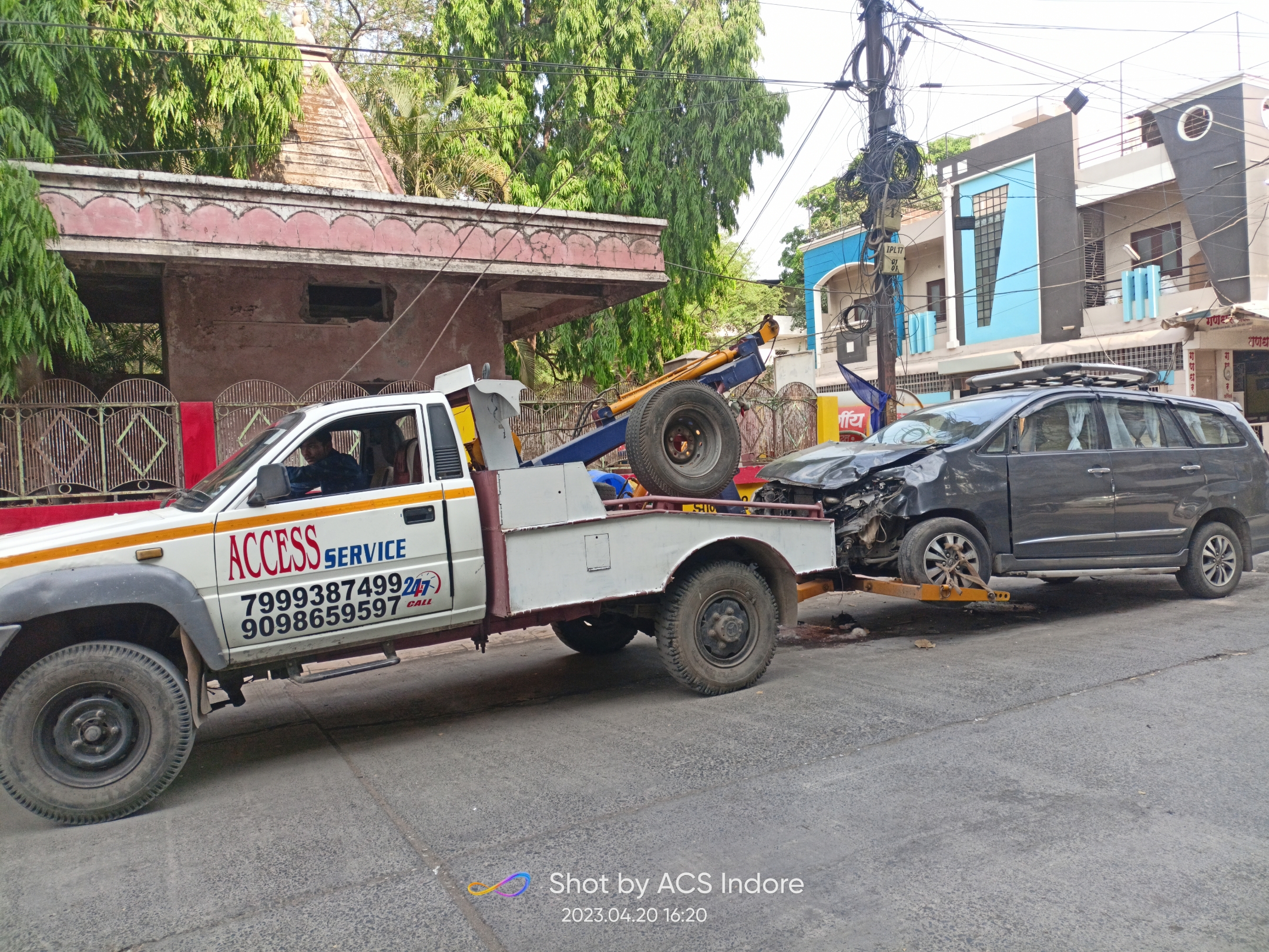 Car towing service in Indore provided at Pagnis Paga near Palsikar Colony.